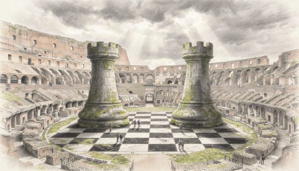 Doubled Rooks Fear Factor in Chess Middle Game (Battery)